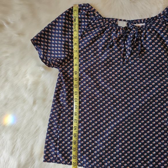 Anthropologie Tulle Elephant Print Tie Front Top - Picture 14 of 14